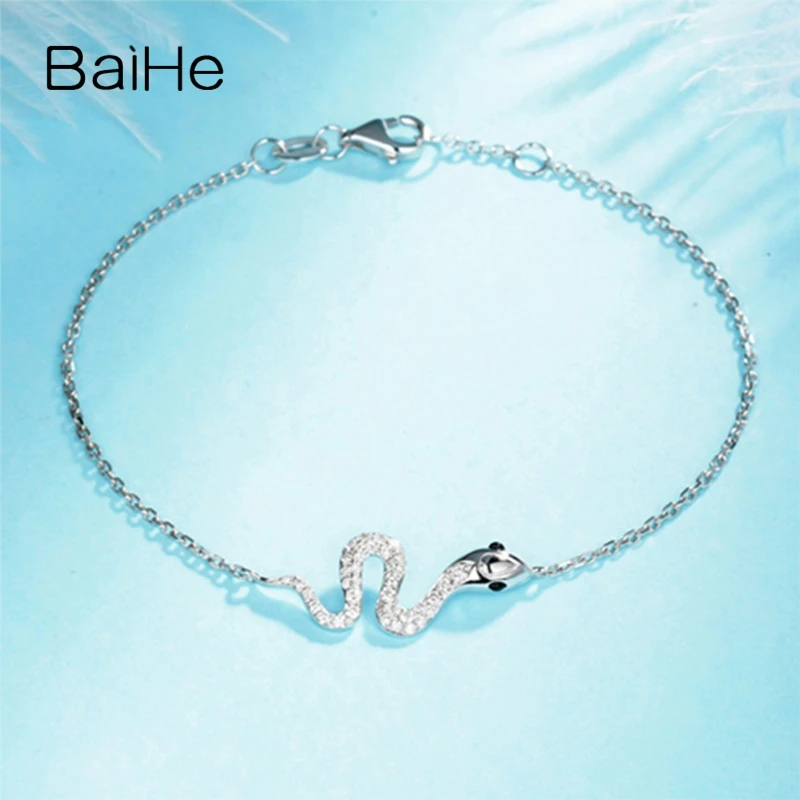 BAIHE Твердые 18 К желтого золота 0.22ct сертифицированные H/SI 100% натуральные