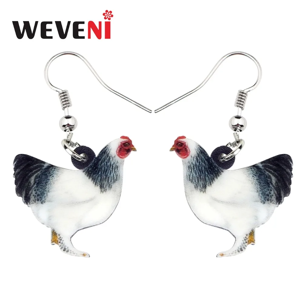 Женские акриловые серьги WEVENI в виде курицы птицы |