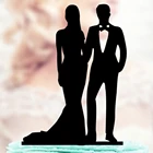 Жених и невеста силуэт свадебный торт Топпер, Персонализированные Mr  Mrs торт Топпер для свадебной вечеринки, Уникальный Свадебный декор