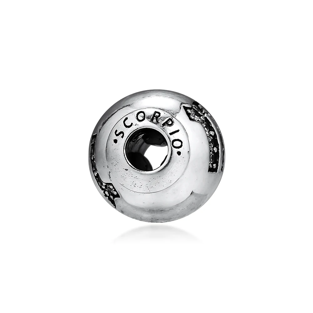 Подходит для браслетов Pandora Essence, Скорпион, бусины с прозрачными фианитами, 925 пробы, серебряные ювелирные изделия, Подвески