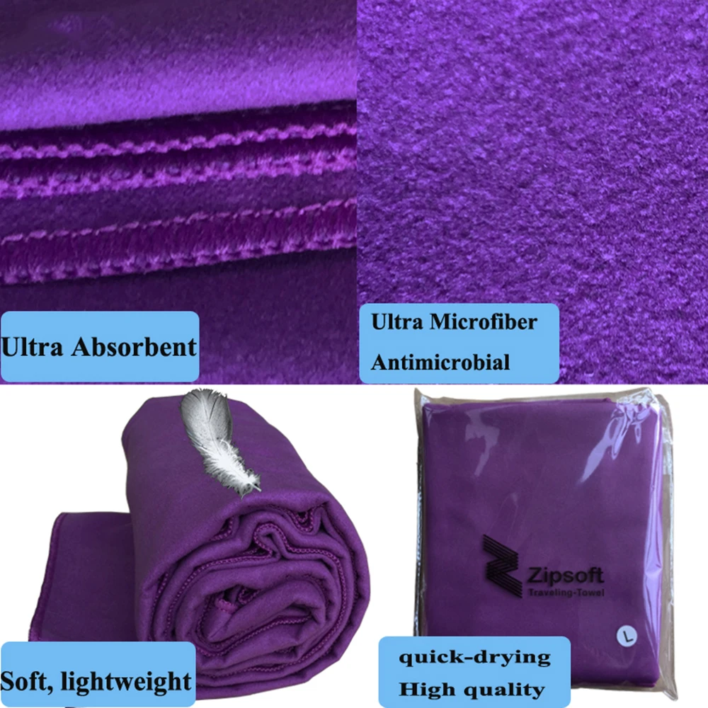 

Zipsoft Microfiber Sports Travel Towel with Mesh Bag Beach Bath Towels For Adults Camp Beach Blanket Swimming Yoga Mat Quick Dry