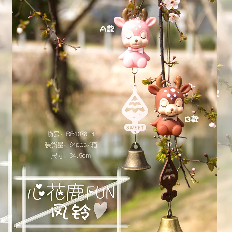 Creative lovable deer lovers pendant balcony decoration wind bell car children girls birthday gift | Автомобили и мотоциклы