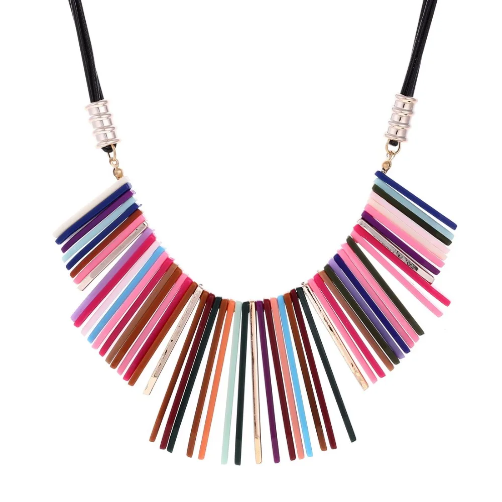Красочное ожерелье макси акриловые подвески Женское Ожерелье-цепочка