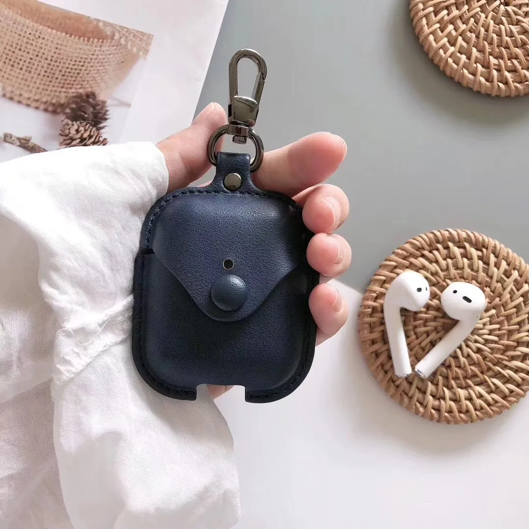 Кожа Airpods чехол для Apple наушники Bluetooth зарядный коробка аксессуары сумка ключевой