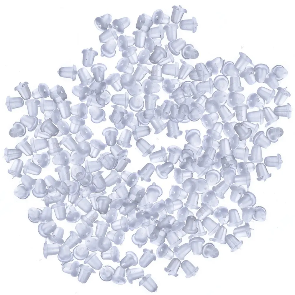 

1000 Pieces Clear Rubber Bullet Clutch Earring Safety Backs