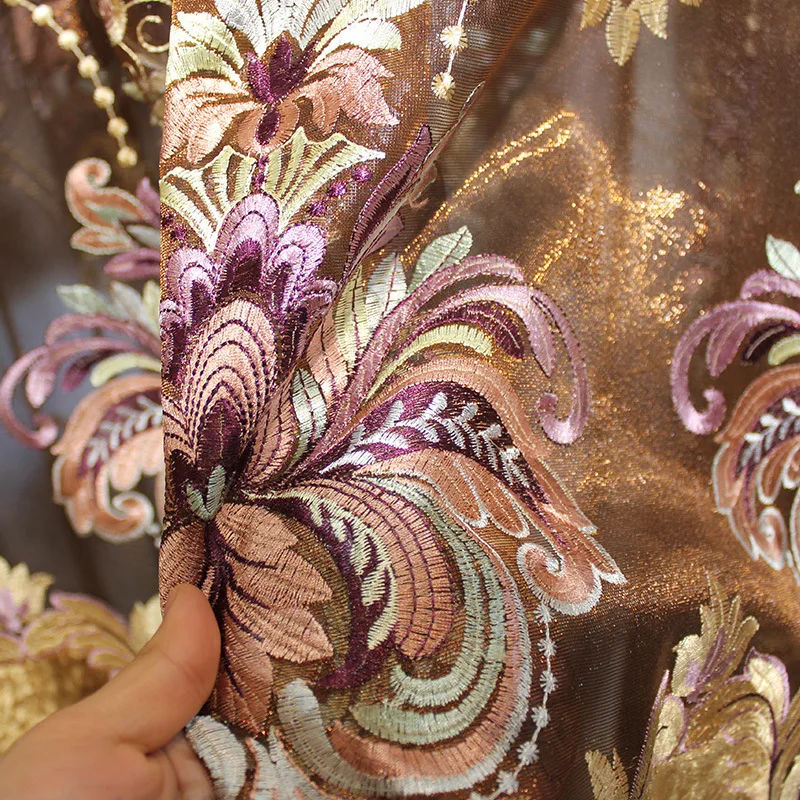 Золотисто коричневая кофейная драпировка Drapry роскошные классические модные Tman