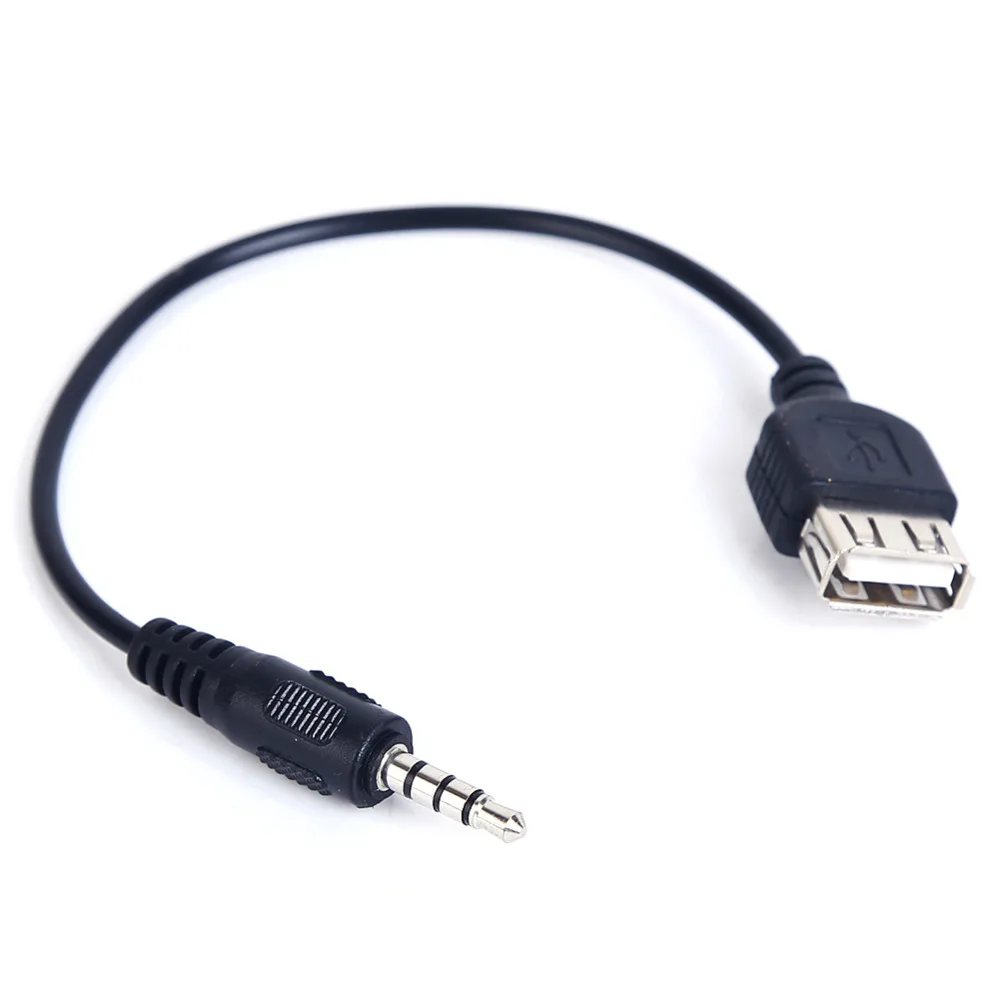 1 предмет 3.5 мм автомобиля AUX USB аудио кабель trainborn mp3 Кабель адаптер Flash Drive Черный