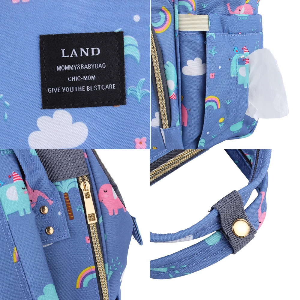 Мультяшная пеленка LAND Большая вместительная сумка для подгузников фирменная