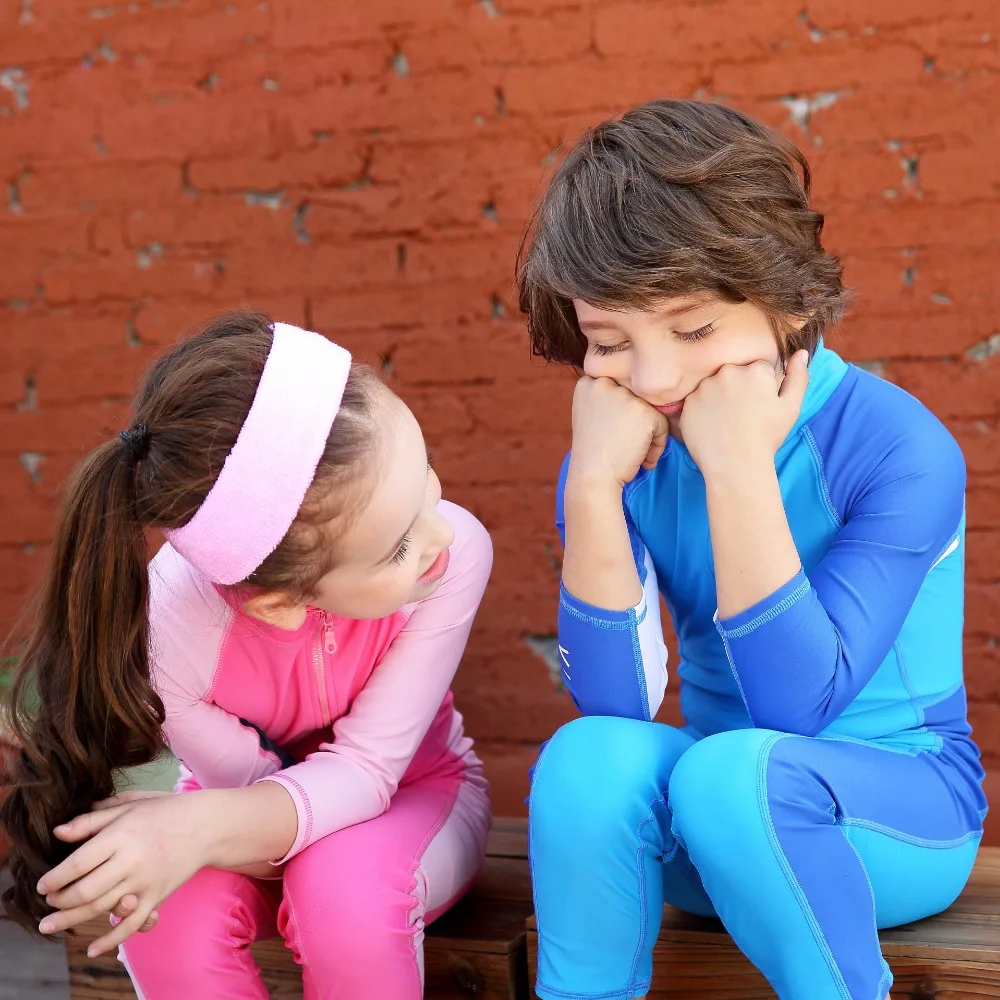 Купальник бикини 2019 для детей с рукавом лодочкой слитный детский купальник