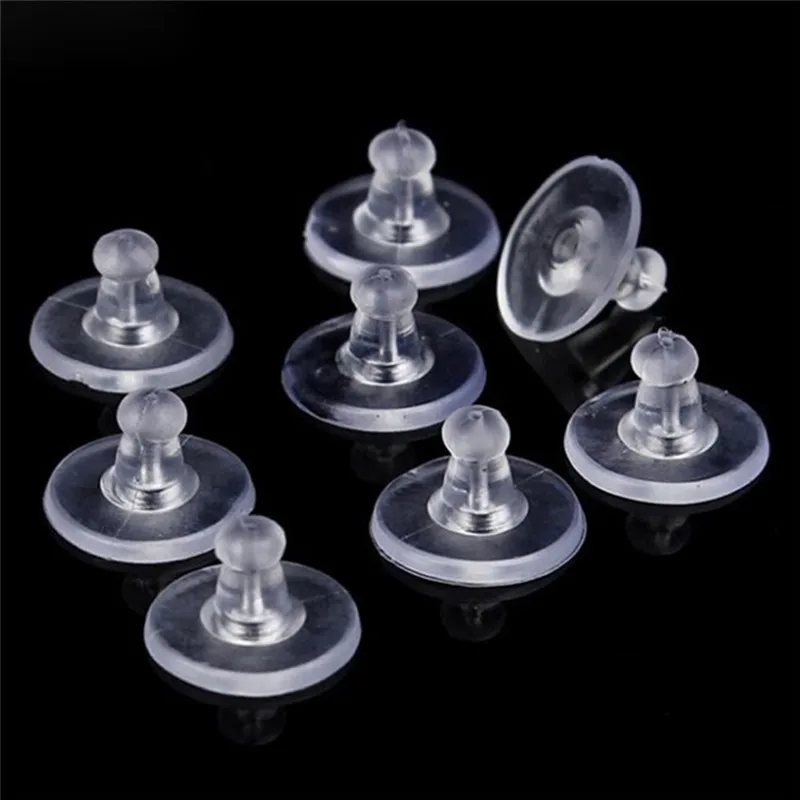10/50/60/100PC Soft NutRubber Back Silicone Round Ear Plugging Blocked Earring Back Stoppers For DIY Earrings Jewelry Accessorie