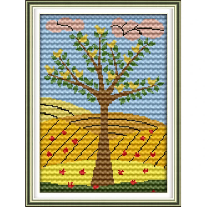 Всесезонные пейзажи весна лето осень зима Счетный крест 11CT 14CT Хлопок Вышивка