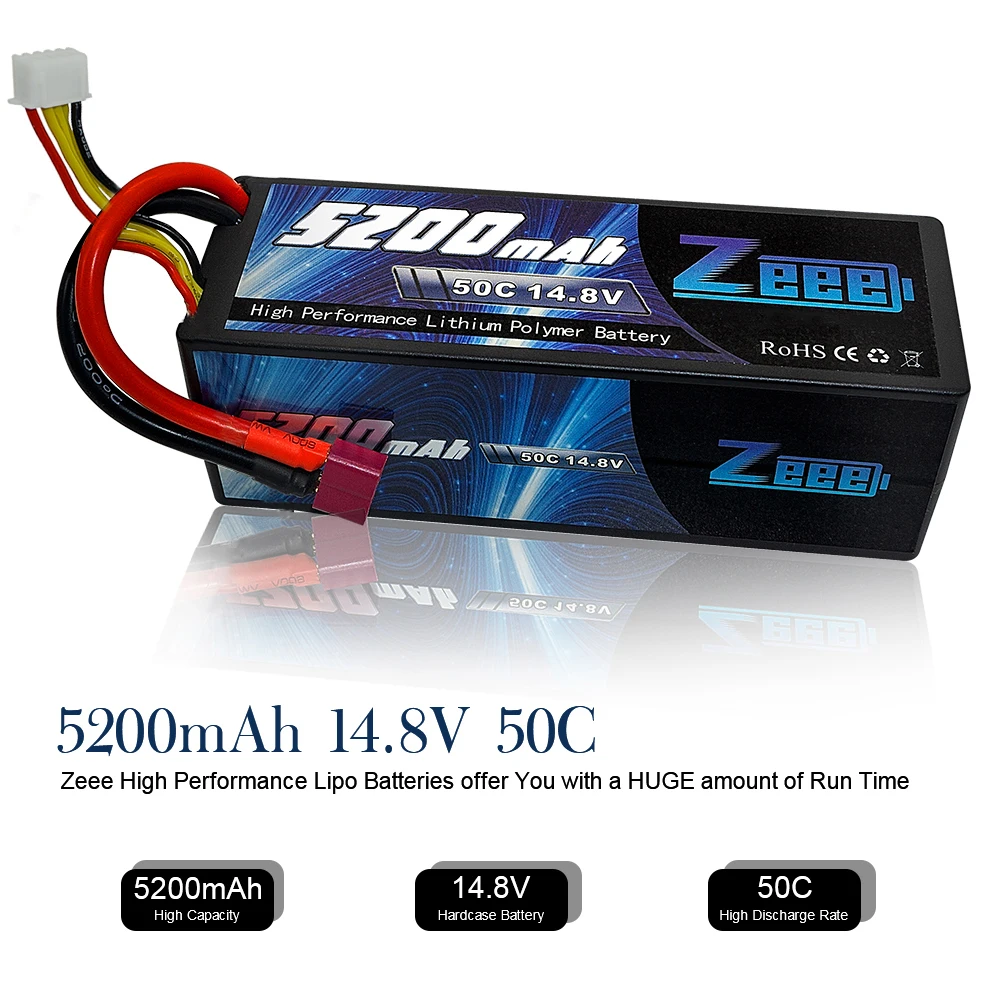 Zeee 5200 мАч аккумулятор с ру для RC автомобиля 4S RC LiPo батарея LiPo 14,8 в 4S 50C с штекером Deans для RC вертолета автомобиля лодки грузовика