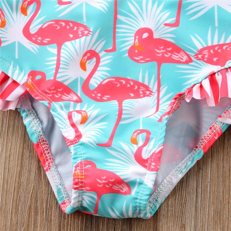 Модный детский цельнокроеный купальник милый летний без рукавов с оборками для