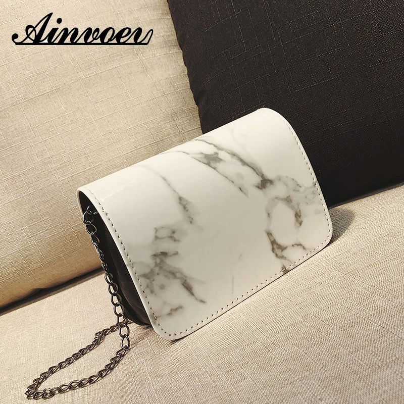 Ainvoev женская сумка через плечо с мраморным узором пряжкой замок дикая маленькая
