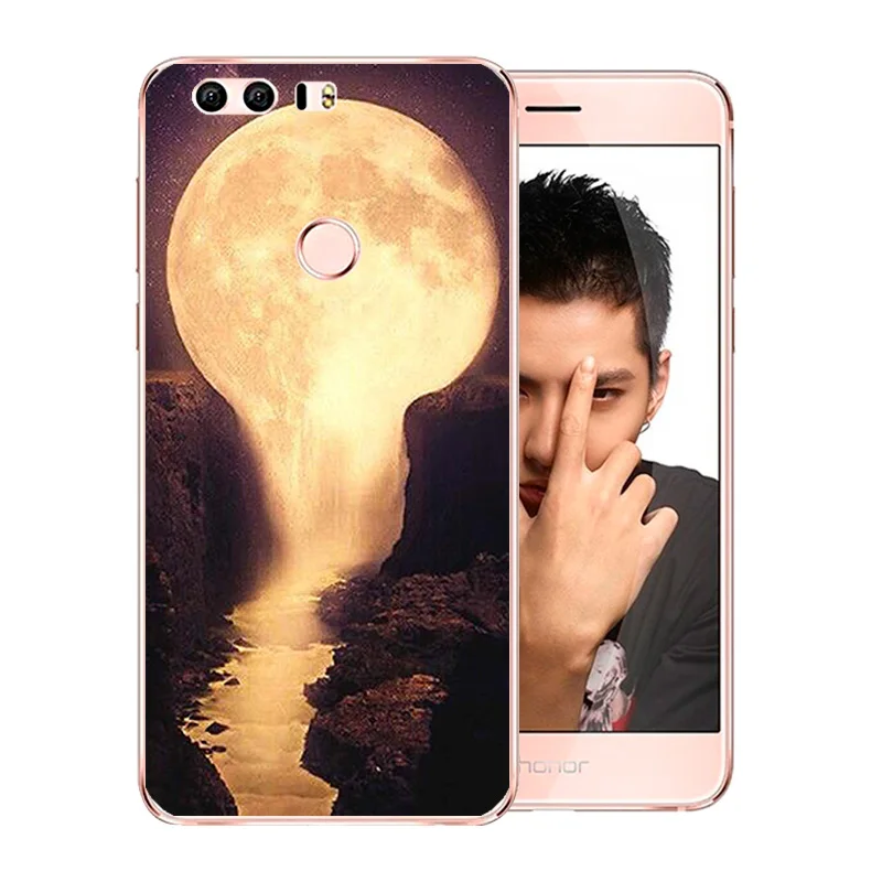 for Huawei Honor 8 Shell 5.2 inch Clear Soft TPU Phone Case Silicone Back Cover Night Sky Pattern Bag |