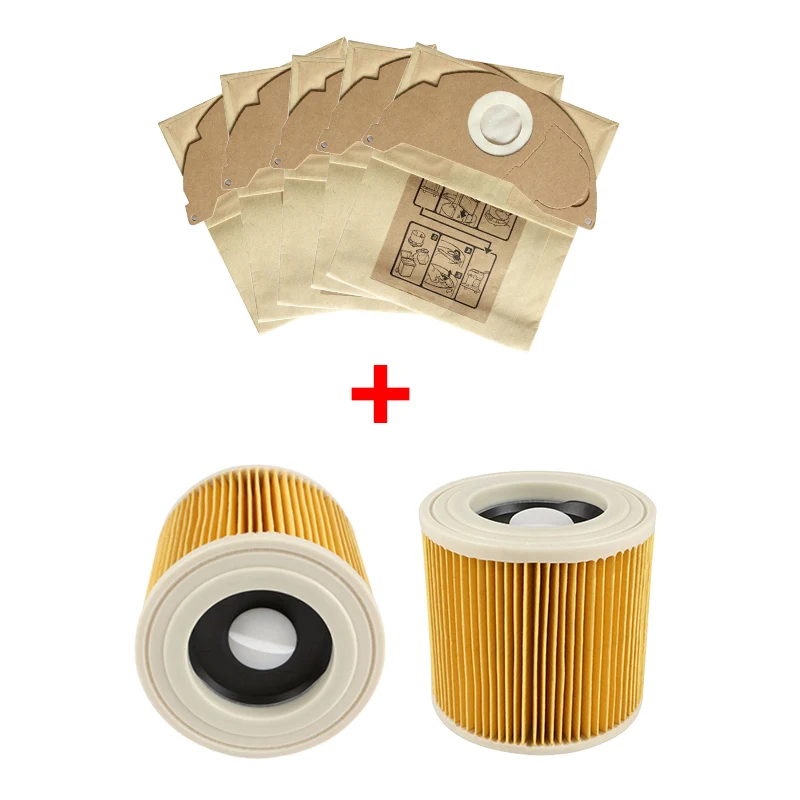 hcy-6009 10 шт. пылесос пылевой фильтр бумажный мешок для KARCHER WD2250 A2004 A2054 MV2 эффективные мешки для сбора пыли - Цвет: hcy-6009