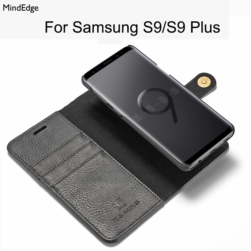 2 в 1 съемный кожаный чехол книжка на магнитной застежке для samsung Galaxy S9 плюс Чехол