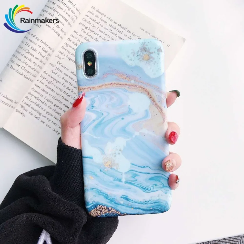 Морская волна Мрамор рисунком популярный чехол для телефона iPhone XS MAX XR X задняя