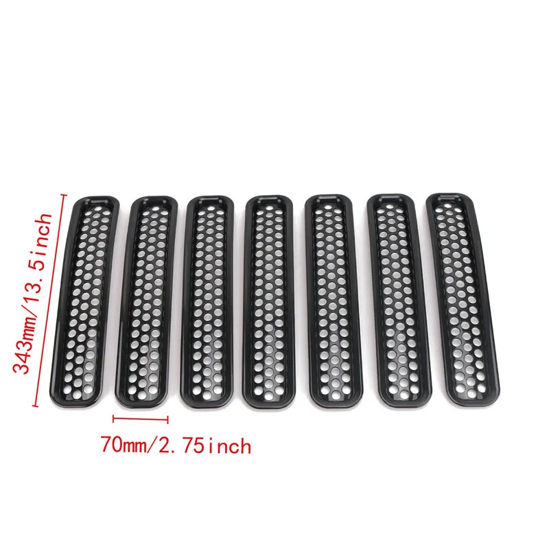 7 шт. передняя сетчатая решетка для Jeep Wrangler TJ 1997 2006|grille insert|bumper grillehoneycomb frame |
