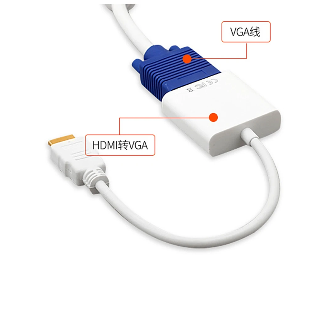 Адаптер HDMI совместимый папа VGA RGB мама видеопреобразователь адаптер 1080P для ПК