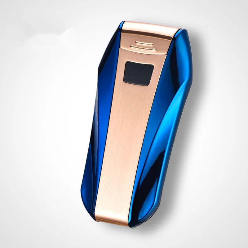 Gold Blue Новинка, двойная дуговая USB Зажигалка, перезаряжаемая Электронная зажигалка, светодиодный экран, сигаретная плазма, Индукционная импульсная зажигалка - Цвет: Gold Blue