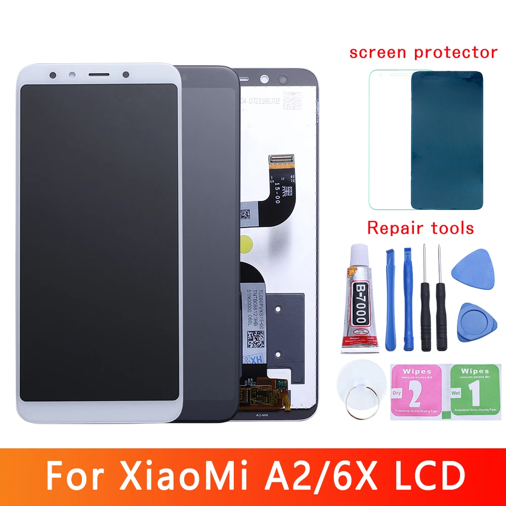 ЖК дисплей Xiaomi Mi A2 MIA2 с дигитайзером и сенсорным экраном в сборе для 6X MI6X запасные