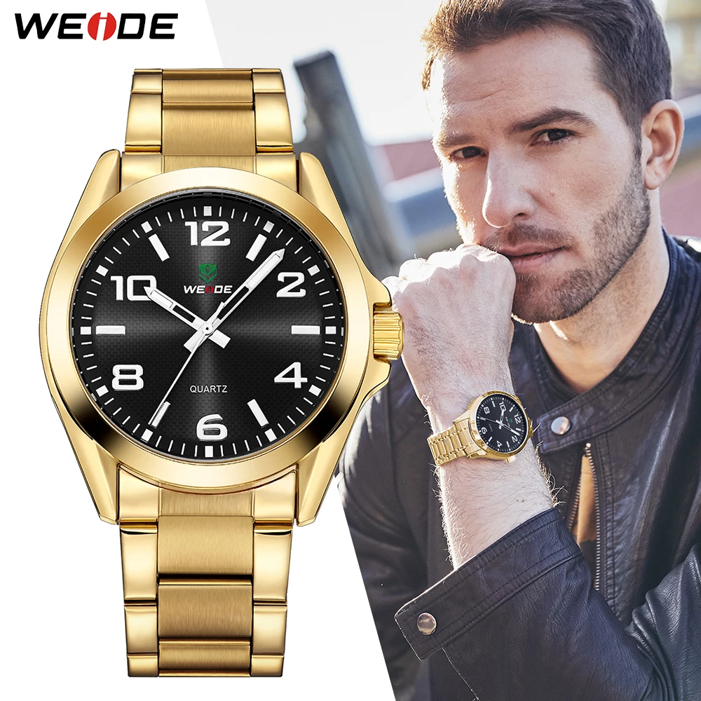 WEIDE Роскошные Брендовые мужские спортивные роскошные Бизнес Золотой чехол с