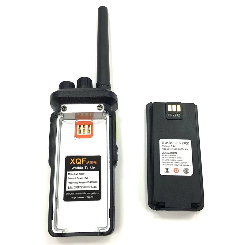 XQF Walkie Talkie Q669 ручной переговорный телефон 12 Вт Высокая мощность 4800MA литиевая