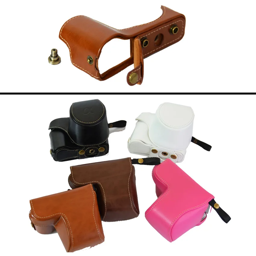 Высококачественный кожаный чехол для камеры 5 цветов Sony A5000 A5100 NEX 3N объектива 16 50