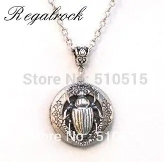 Regalrock медальон Жук ожерелье с подвеской скарабей стимпанк насекомых ювелирные