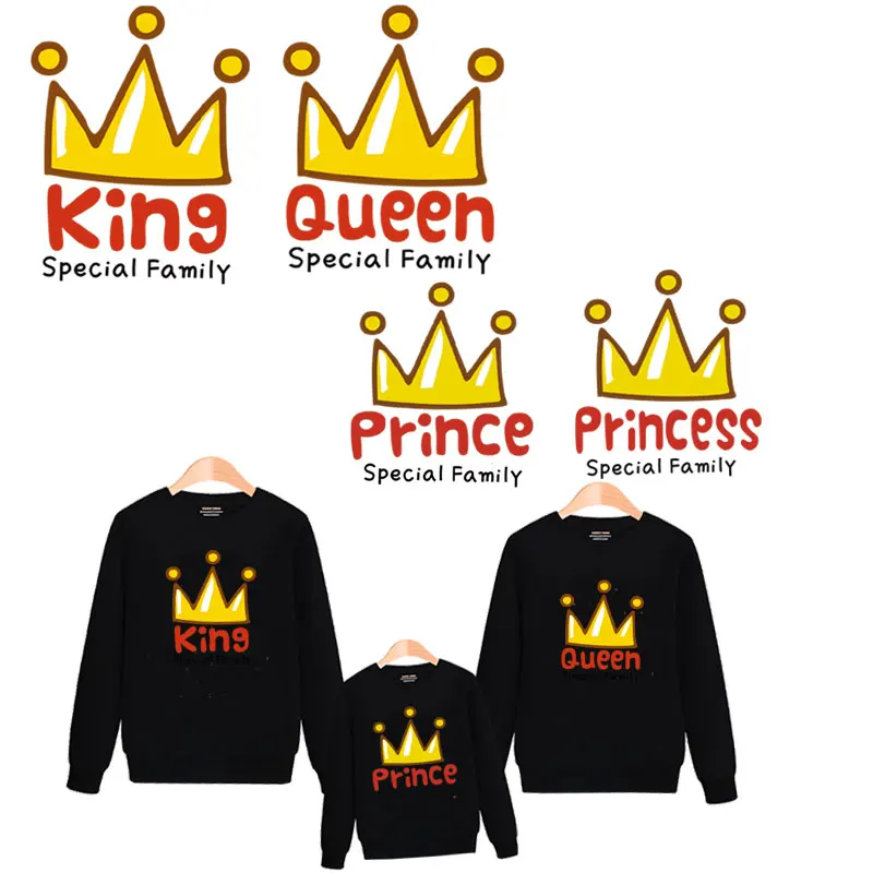

crown princess iron patches for clothing family stickers diy patch transfert thermocollants t-shirt parches termoadhesivos ropa