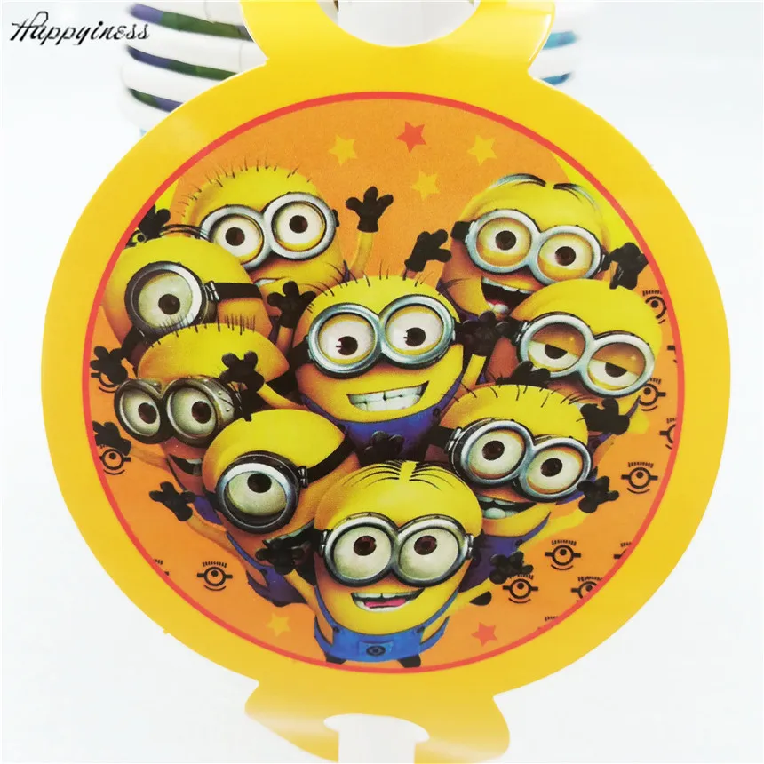 6 шт./лот Миньоны Погремушки/Блоуаут мультфильм день рождения украшения тема