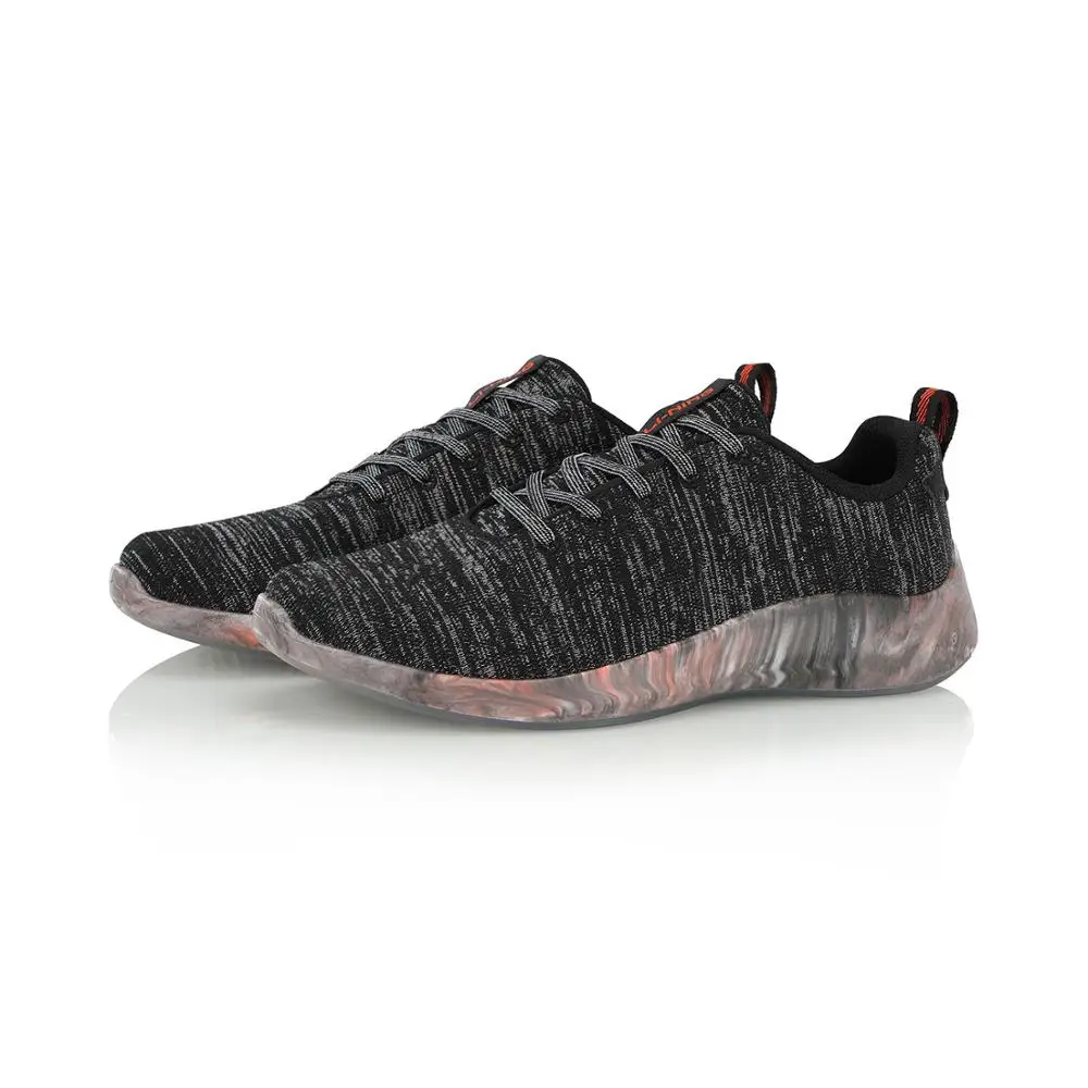 Li-Ning/Мужская обувь из флока, на низком каблуке, для образа жизни, однотонные Тканные, дышащая, пригодная для носки, спортивная обувь, кроссовки для отдыха, AGLN141 YXB230
