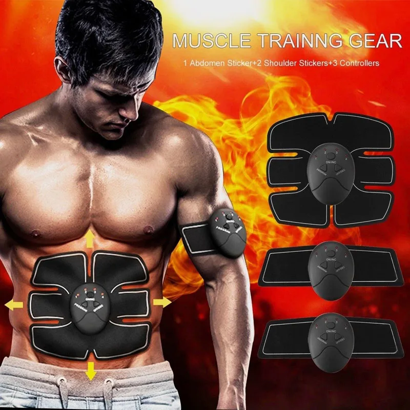 YOSYO EMS стимулятор мышц брюшной аппарат электрический ABS беспроводной тренажер фитнес потеря веса тело похудение массаж Розничная коробка