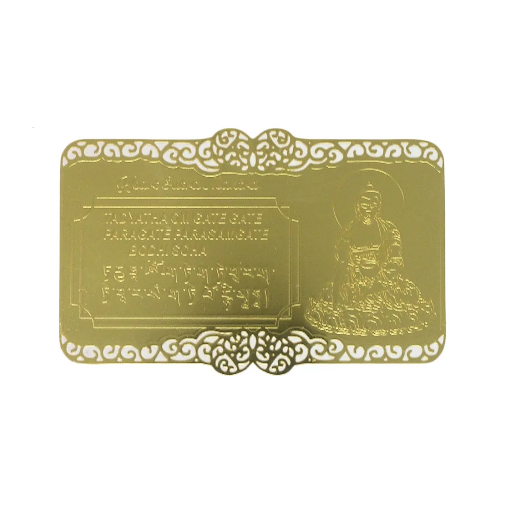 

Feng Shui Heart Sutra Gold Card W Red String Bracelet W3669
