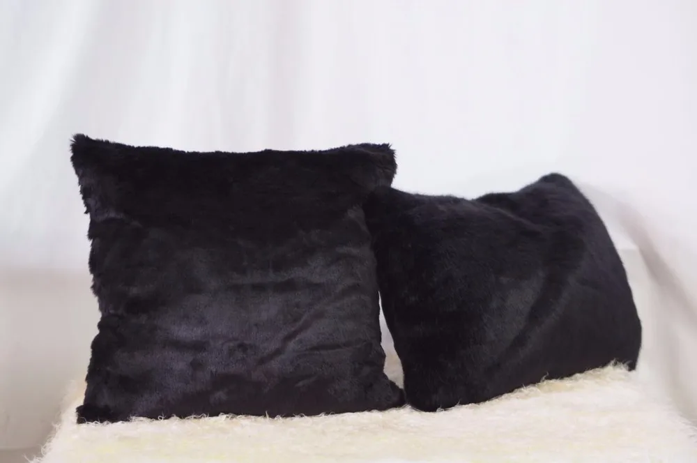 Funfurlala наволочка для подушки черный плюш однотонный мех роскошная спальни