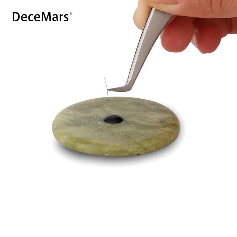 

DeceMars Green Round Jade Stone Eyelash Extension Glue Adhesive Pallet Stand Holder False Eyelash Makeup Tool