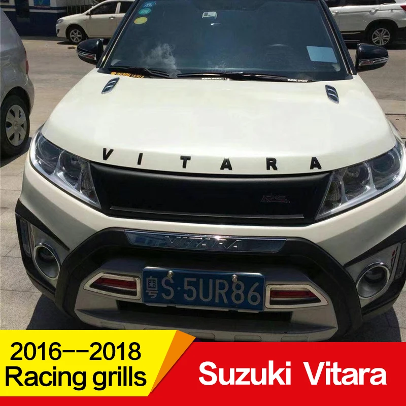 Подходит для гоночных грилей Suzuki Vitara,, 17, 18 лет, углеродное волокно, Refitt, передняя, Центральная, гоночная решетка, крышка, аксессуары, без логотипа автомобиля