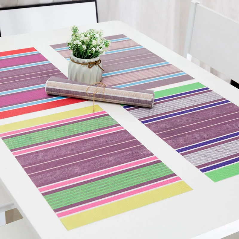 30X45cm PVC Place Mats Heat Resistant Non Slip Table Waterproof Dining Placemats Coasters Decoration | Дом и сад
