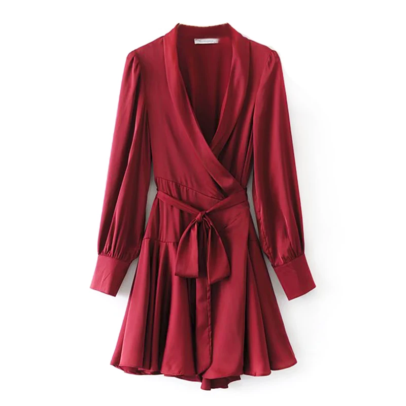 

2019 Summer Elegant Vintage Irregular Cutting Package Dress Slim High Rise Adjustable Waist Rayon Dress Simple Stylish