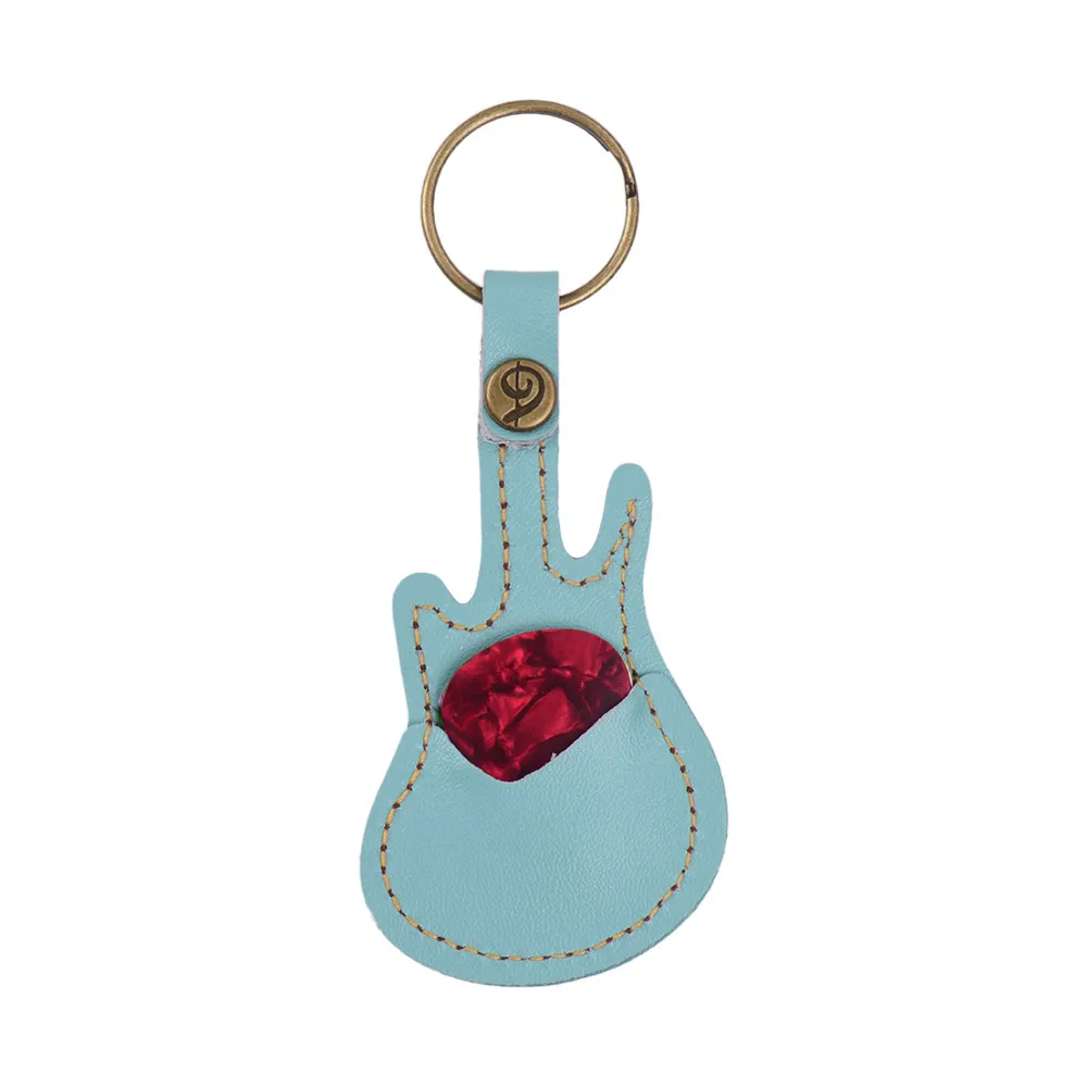 Кожаный держатель для гитары мешочек в форме с кольцом ключей 5 шт. целлулоидных