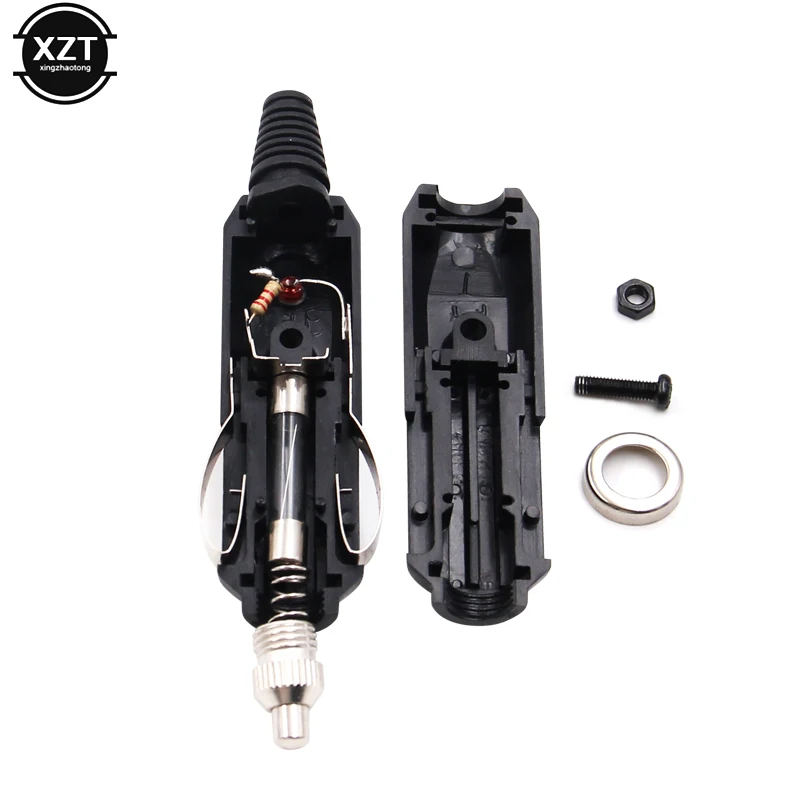 

1pc 12v Male Car Cigarette Lighter Socket Plug Connector 5A with LED & Fuse