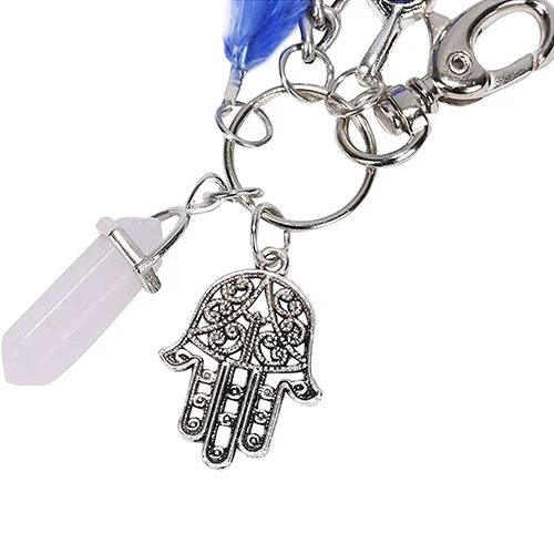 Винтажный брелок с перьями и кисточками в стиле бохо Ловец снов Hamsa для ключей|key