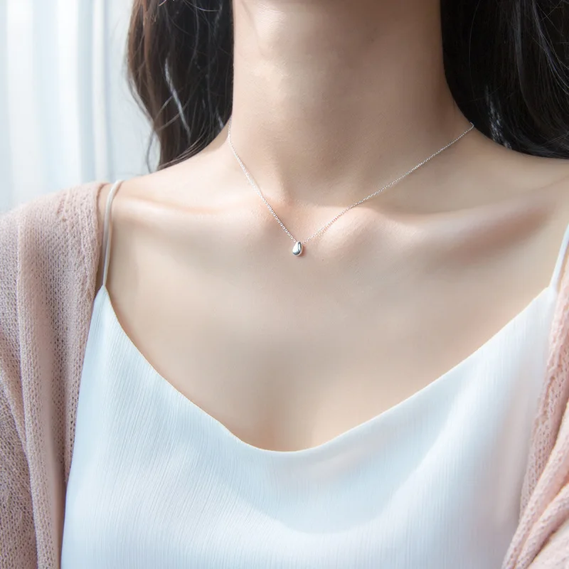 925 Sterling Silver Pure S925 Jewlery Cute Teardrop Waterdrop Pendant Girl Mothers Day Gift Fashion Women | Украшения и