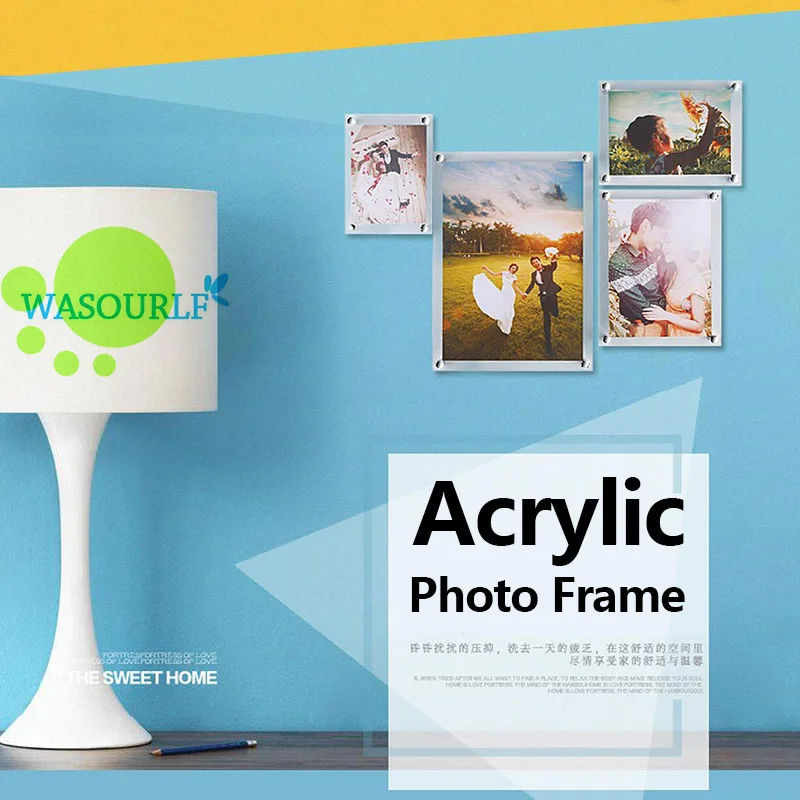 Квадратная фоторамка из акрилового материала прозрачный настенный стенд для