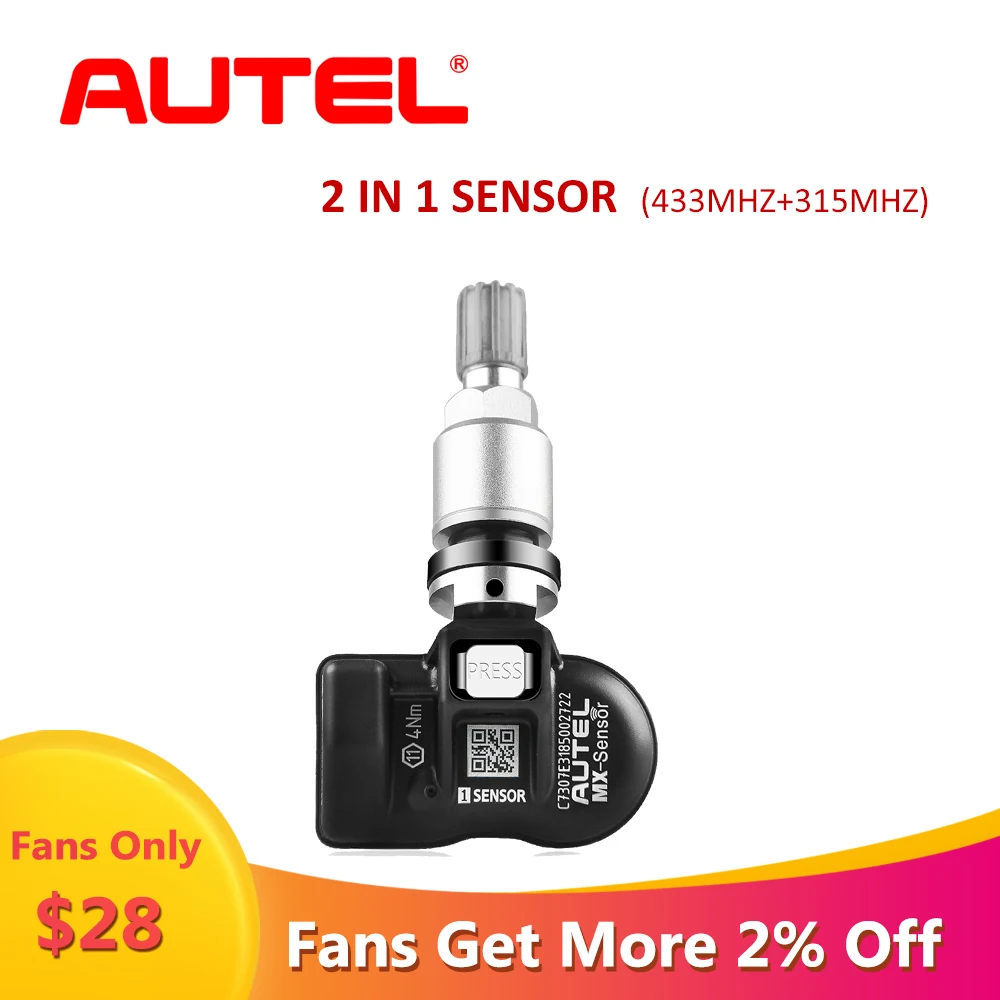 100% оригинал AUTEL 2 в 1 TPMS сенсор 433 315 МГц mx датчик давления для шин контроль