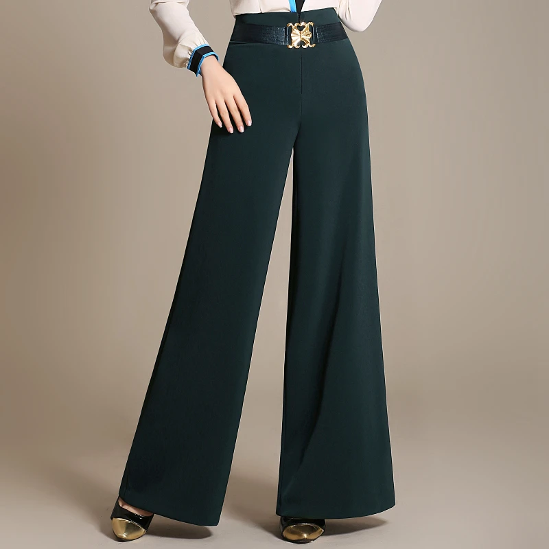 Брюки женские для современных танцев штаны бальных с широкими штанинами