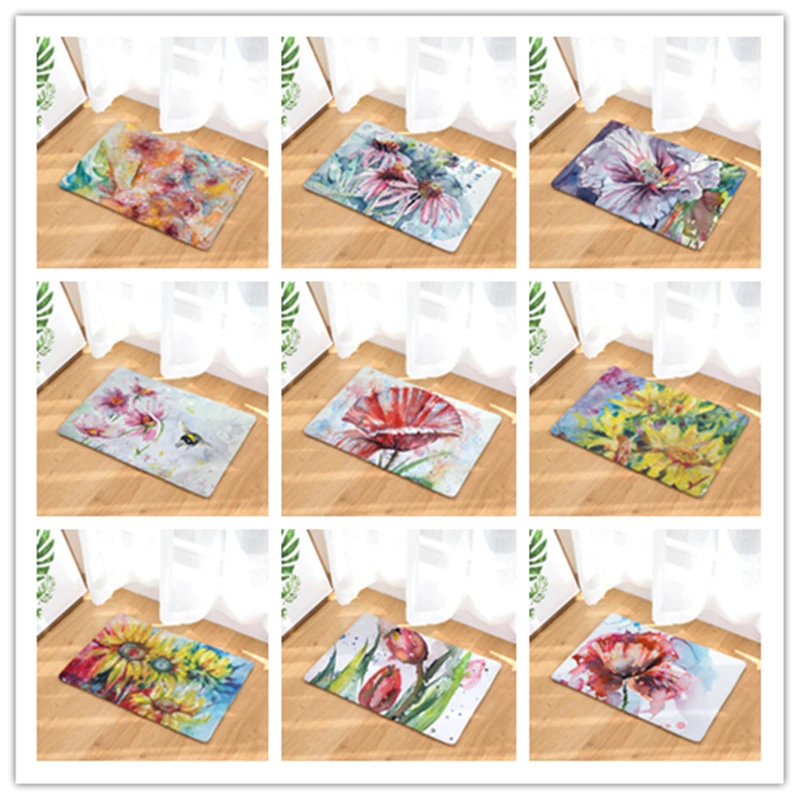 Цветочный Коврик в скандинавском стиле коврик для спальни кухни ванной