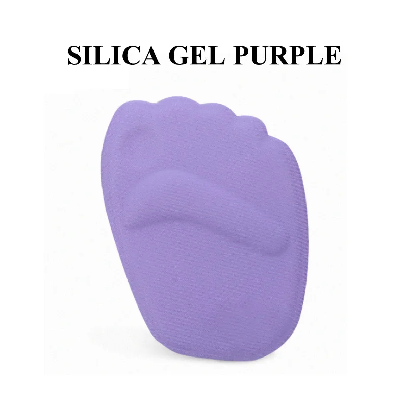 Silica Gel Purple Sunvo 3D Силиконовая гелевая подушечка под стопу для женщин высокие вставки под пятки передние стельки уменьшают трение Массаж Уход за ногами обувь колодки - Цвет: Silica Gel Purple