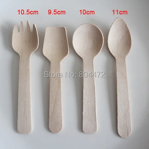 500 шт. одноразовые деревянные маленькая ложка крем образец чайная с Плоским Краем